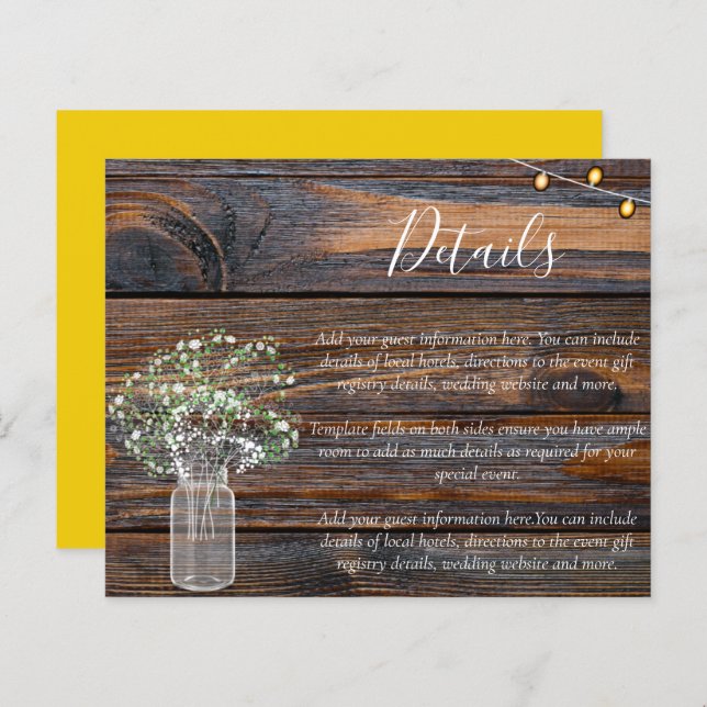Tarjetas RSVP Rusticas Presupuestarias con Respira (Anverso / Reverso)