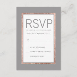 Tarjetas RSVP Slate Gris Slate Slate Simple Rosa G