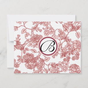 Tarjetas RSVP-Trímite rojo de Rosas negros - patró