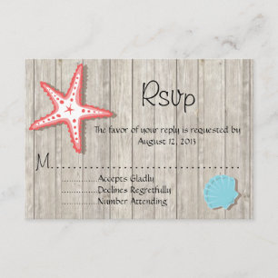 Tarjetas RSVP Tropical Seashell Wedding