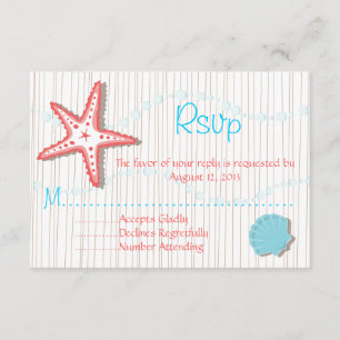 Tarjetas RSVP Tropical Seashell Wedding