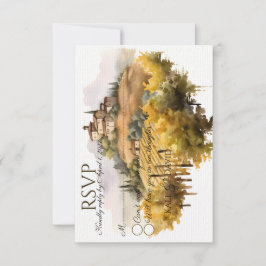 Tarjetas RSVP Vineyard de color de agua