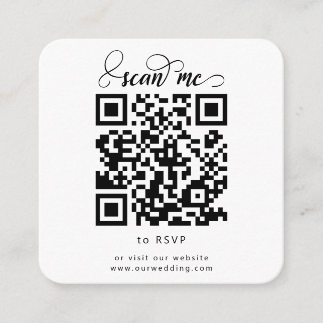 Tarjetas RSVP Wedding RSVP de código QR (Anverso)