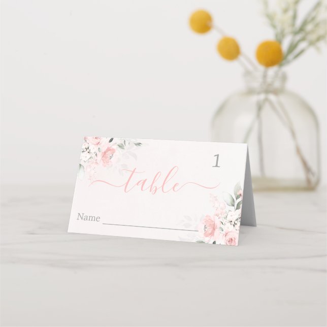 Tarjetas Rubor Pink Floral (Anverso)