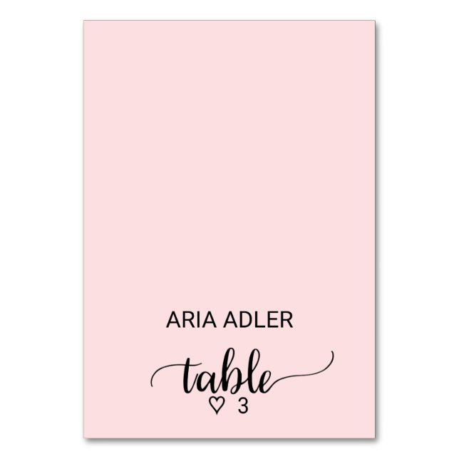 Tarjetas Rubor Pink Simple Calligraphy Escorth Pla (Anverso)