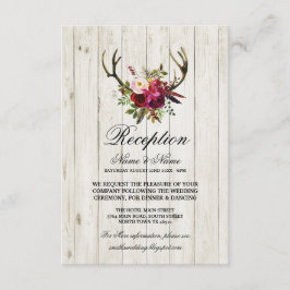 Tarjetas rústicas de recepción de boda con corname