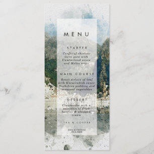 tarjetas rústicas del menú del boda de Amalfi del