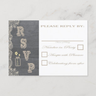 Tarjetas rusticas Mason Jar Wedding RSVP