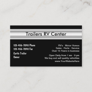 Tarjetas RV Trailer Business