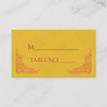 Tarjetas Saffron Pink Peacock Indian Boda Place
