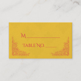 Tarjetas Saffron Pink Peacock Indian Boda Place