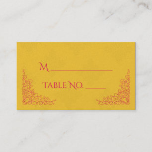 Tarjetas Saffron Pink Peacock Indian Boda Place