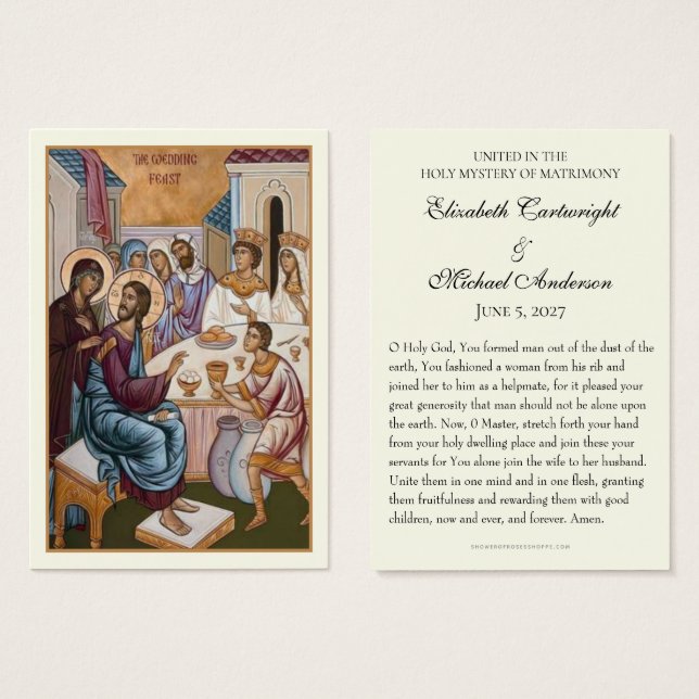 Tarjetas sagradas de boda de rito oriental ortodox (Anverso y reverso)