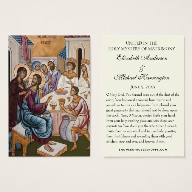 Tarjetas sagradas de boda de rito oriental ortodox (Anverso y reverso)