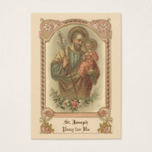 Tarjetas sagradas del Memorare de San José católic