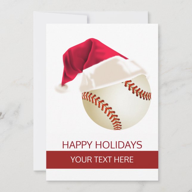 Tarjetas Santa Hat de béisbol Ball para navidades (Anverso)