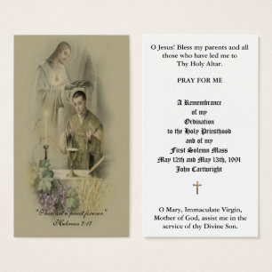 TARJETAS SANTAS DEL ANIVERSARIO DE LA ORDENACIÓN