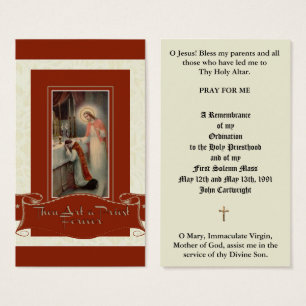 TARJETAS SANTAS DEL ANIVERSARIO DE LA ORDENACIÓN