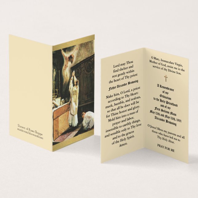 Tarjetas santas del aniversario de la ordenación (Interior y exterior)