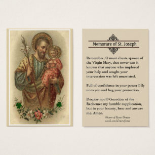Tarjetas santas del rezo católico de San José