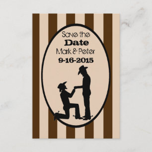 Tarjetas "Save-The Date" de Boda de Cowboy gay per