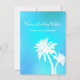 Tarjetas sencillas de Navidad tropical con palmera
