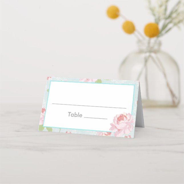 Tarjetas Shabby Chic Floral Place (Anverso)