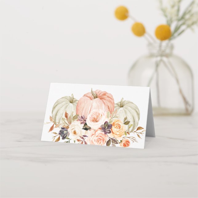 Tarjetas Shabby Chic Otumn Floral Place (Anverso)