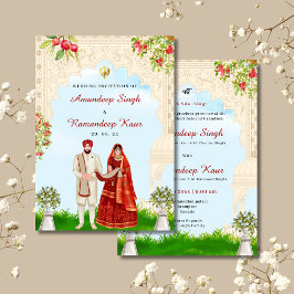 Tarjetas Sikh bodas Sikh Invitación a la boda