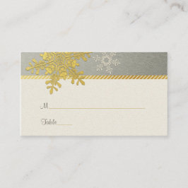Tarjetas Silver Gold Snowflake Winter Wedding Plac