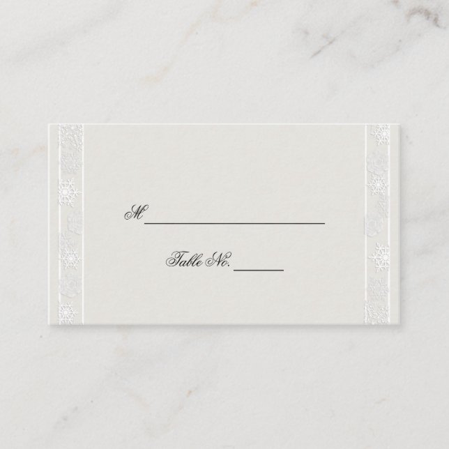 Tarjetas Silver White Snowflake Winter Wedding Pla (Anverso)