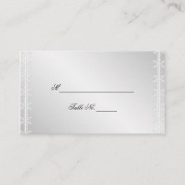 Tarjetas Silver White Snowflake Winter Wedding Pla