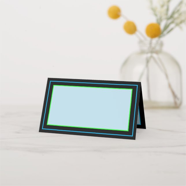 Tarjetas simples azul Neon Place (Anverso)