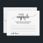Tarjetas simples de cápsulas de tiempo de caligraf<br><div class="desc">Estas sencillas cápsulas de tiempo de caligrafía negra son la actividad perfecta para una recepción de boda rústica o moderna o una ducha de novia. El diseño minimalista incluye un elegante guión de broche y un bonito corazón femenino. El signo de la cápsula de tiempo coincidente se vende por separado....</div>