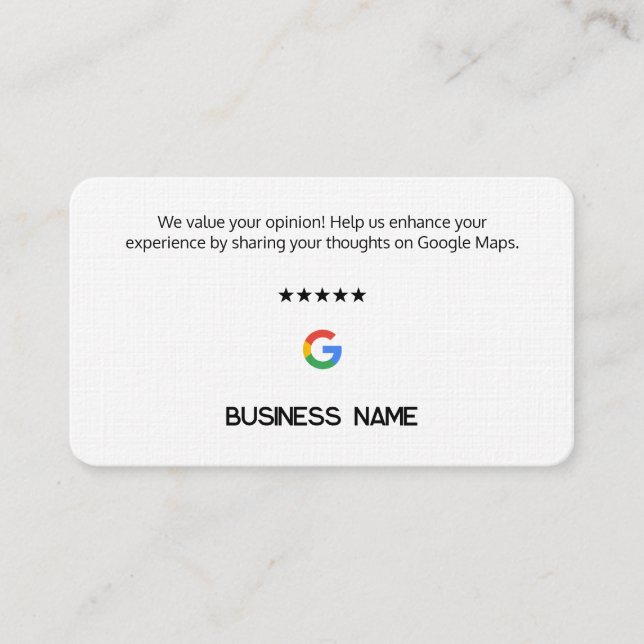 🥇 🥇 🥇 tarjetas simples de Google Review (Anverso)