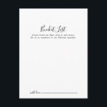 Tarjetas simples de lista de cubo de Boda Minimali<br><div class="desc">Estas sencillas tarjetas minimalistas de boda son la actividad perfecta para una recepción nupcial moderna o una ducha de novia. El diseño, sencillo y elegante, presenta una tipografía de escritura clásica y elegante en blanco y negro. Cambie la redacción para que se adapte a cualquier evento vital. El signo de...</div>