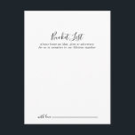 Tarjetas simples de lista de cubo de Boda Minimali<br><div class="desc">Estas sencillas tarjetas minimalistas de boda son la actividad perfecta para una recepción nupcial moderna o una ducha de novia. El diseño, sencillo y elegante, presenta una tipografía de escritura clásica y elegante en blanco y negro. Cambie la redacción para que se adapte a cualquier evento vital. El signo de...</div>