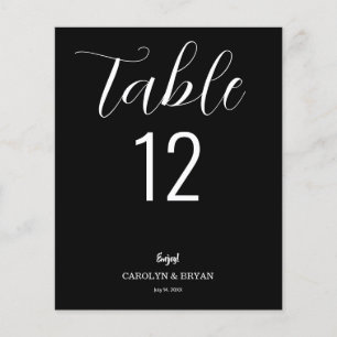 Tarjetas simples de mesa en blanco y negro