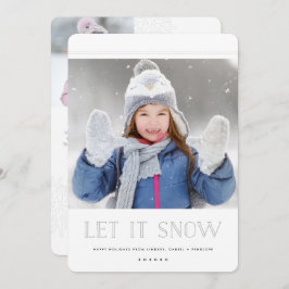 Tarjetas simples de Navidades blancos | Dejar que