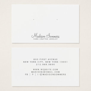 Tarjetas simples de visualización de joyas Minimal