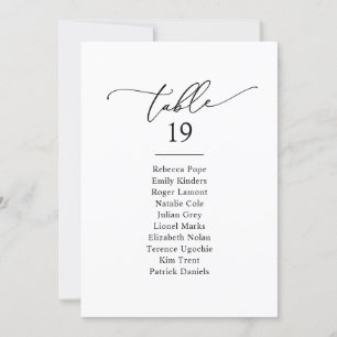Tarjetas simples para la tabla de asientos de Boda