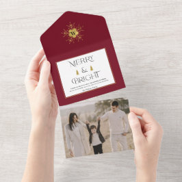 Tarjetas simples y modernas para Navidades merry y