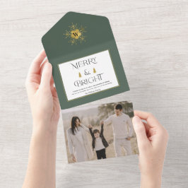 Tarjetas simples y modernas para Navidades merry y