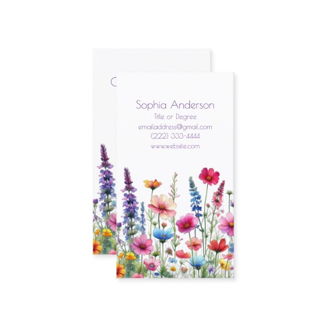 Tarjetas Sinfónicas-Comerciales de Flores Silvestr (Anverso/Reverso In Situ)