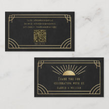 Tarjetas sociales y de agradecimiento Art Deco