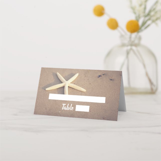 Tarjetas Starfish Beach Wedding Place (Anverso)