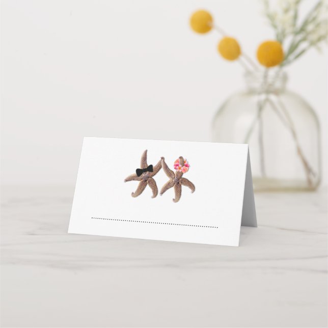 Tarjetas Starfish Bride y Groom Escort Place (Anverso)