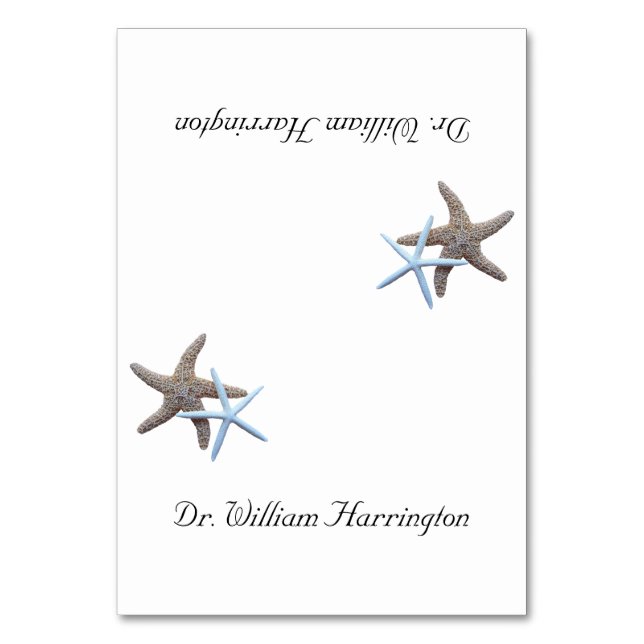 Tarjetas Starfish Couple White Tented Place (Anverso)