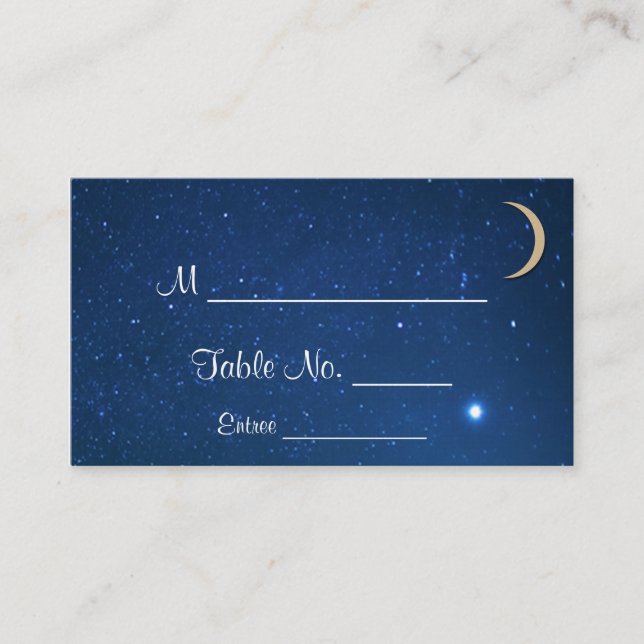 Tarjetas Starry Night Boda Place (Anverso)
