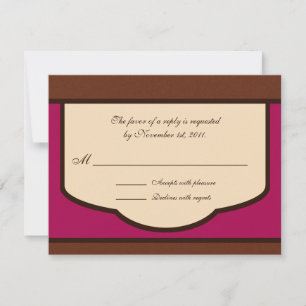 Tarjetas Sweet Mocha & Fuchsia Reply / RSVP